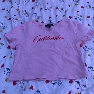 Pink shirt with california. Size small from Forever 21